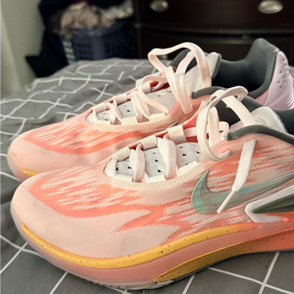 Nike men’s pearl pink & multicolor air zoom GT cut - Picture 2 of 7